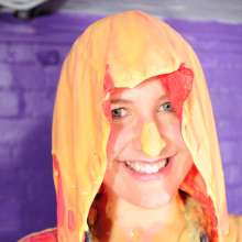 DungeonMasterOne: Morgana and Scarlet destroy each other with custard in rainwear and denim!